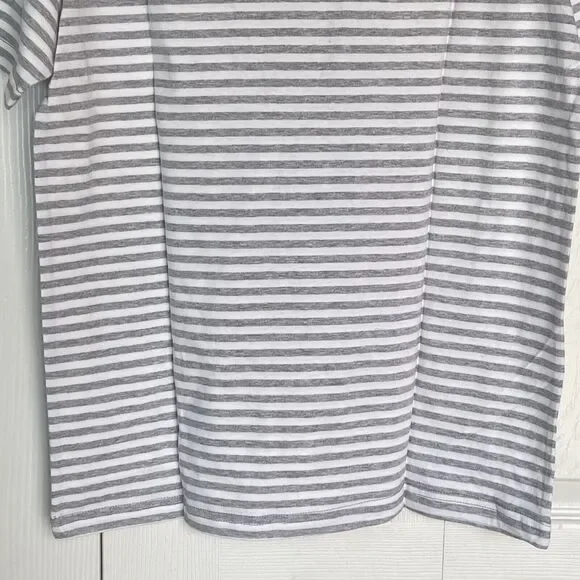 New Men T Shirt XS Stripes Crewneck Tee Gray Short Sleeve - Picture 9 of 9
